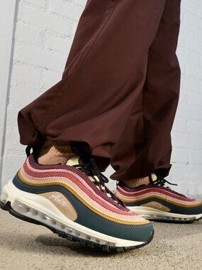 Nike Women’s Layered Textile Sneakers - Yellow, Pink & Burgundy Size 8.5